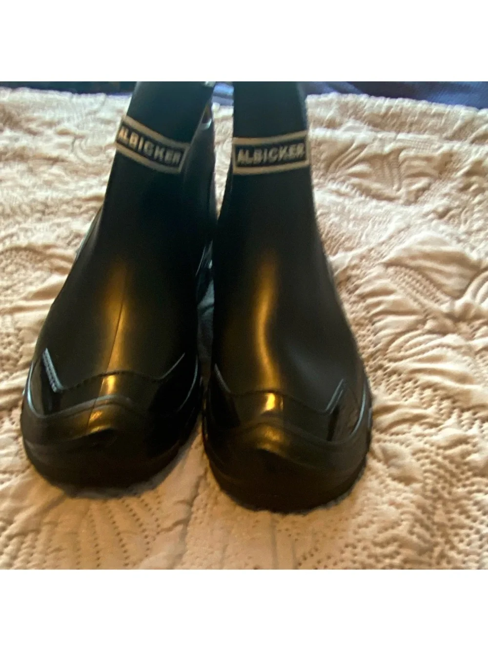 ALBICKER Women's Black Chelsea Rain Boots